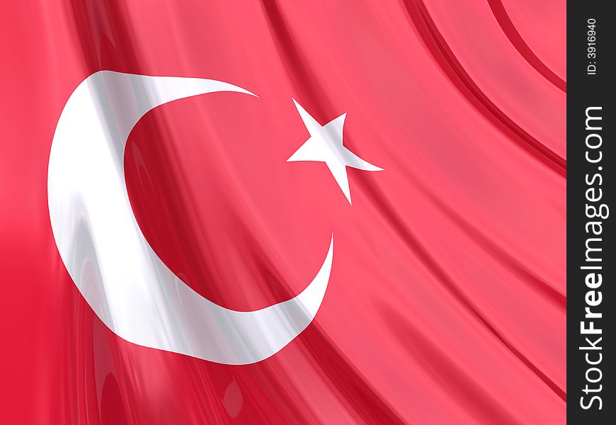 Glossy Flag of Turkey