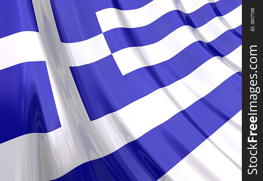 Glossy Flag Of Greece