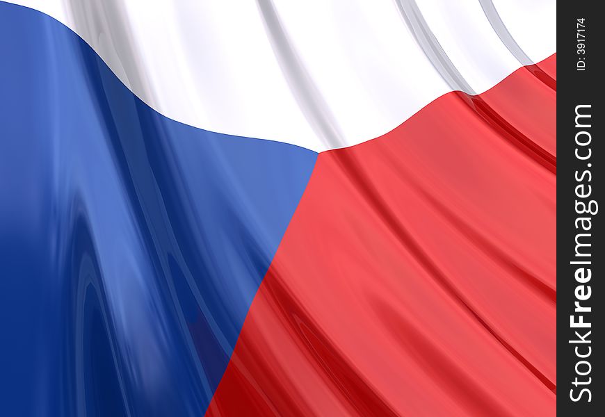 Glossy Flag Of Czech Republic