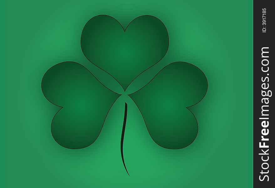 Graphic illustration of an abstract green shamrock against a green gradient background. Graphic illustration of an abstract green shamrock against a green gradient background.