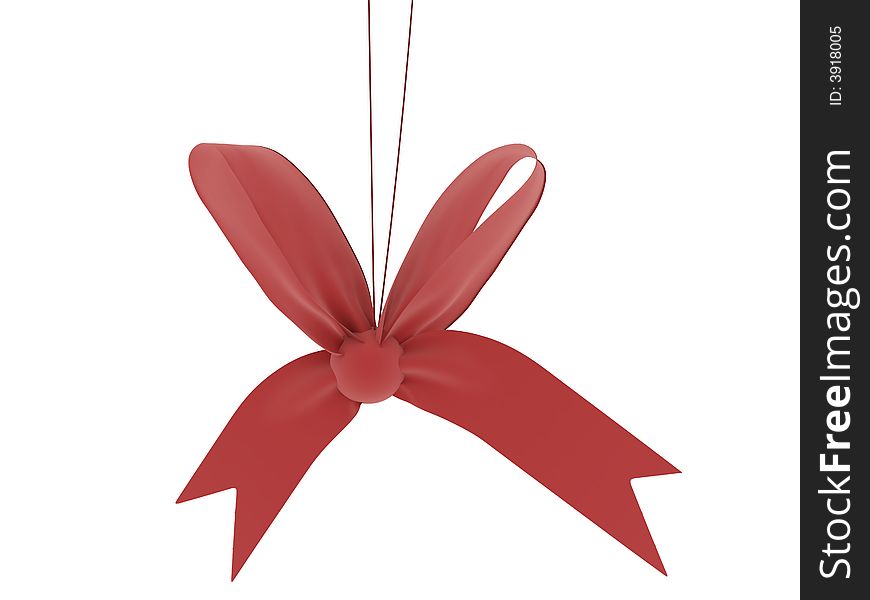 Red holidays (Christmas) bow isolated. Red holidays (Christmas) bow isolated