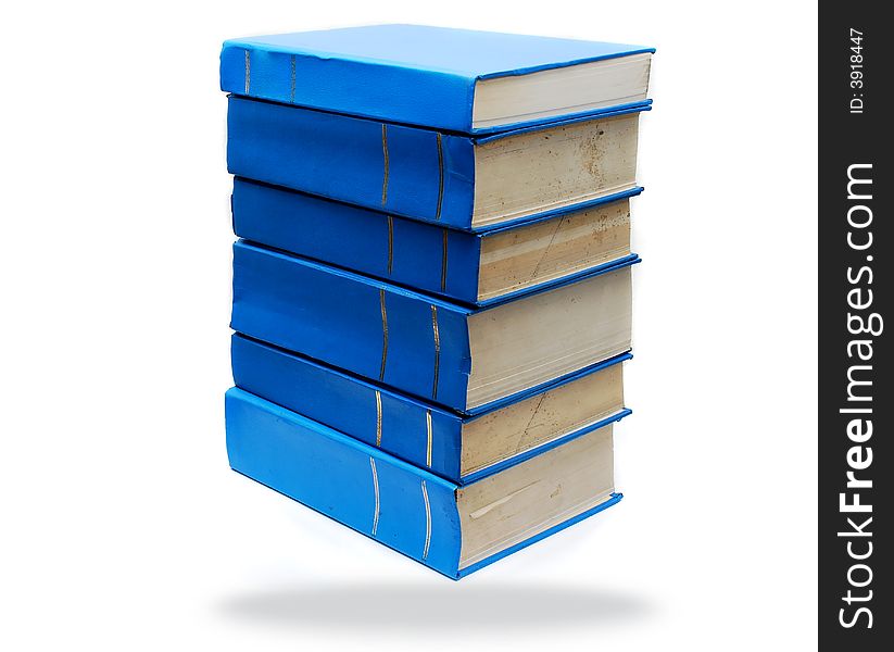 3d Books stacked on top of eachother on the white background