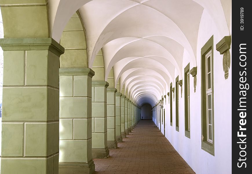 An shot of a archway hall. An shot of a archway hall.