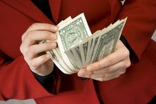 Hands Counting Dollar Cash Royalty Free Stock Photo