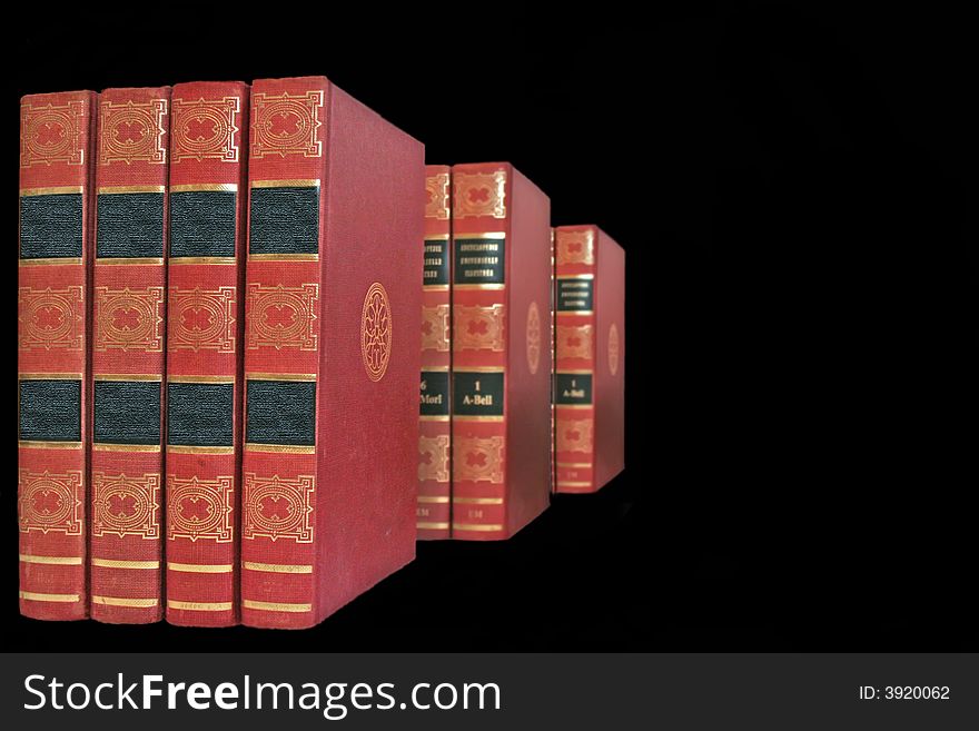 Many old books on black background. Many old books on black background.