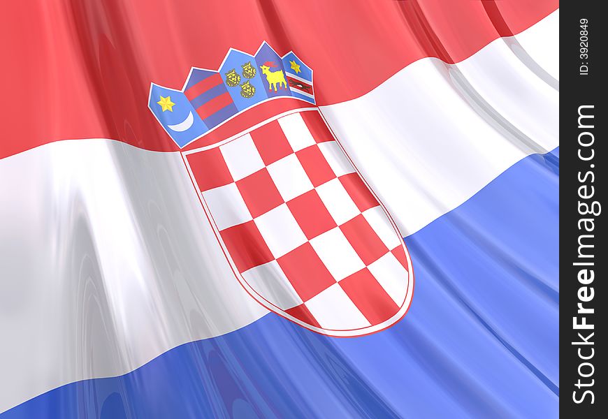 Glossy Flag Of Croatia