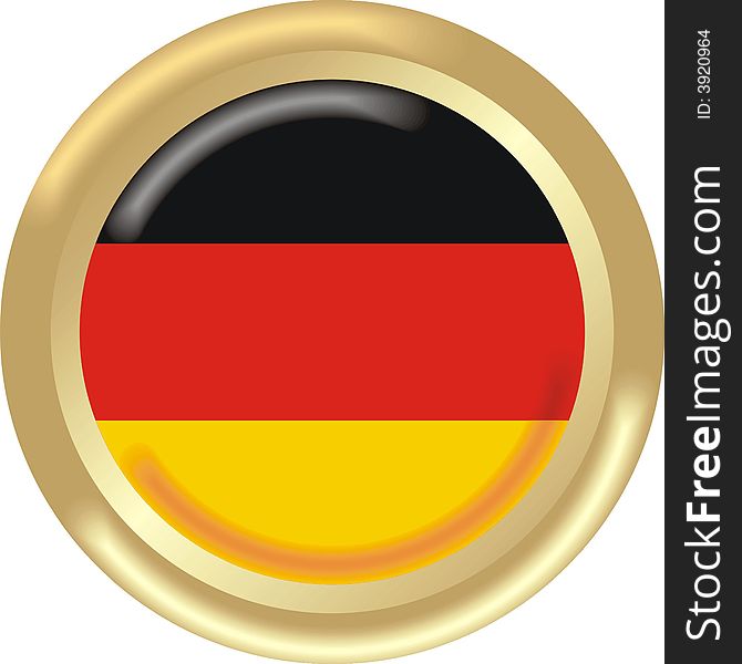 Art illustration: round medal with the flag of germany