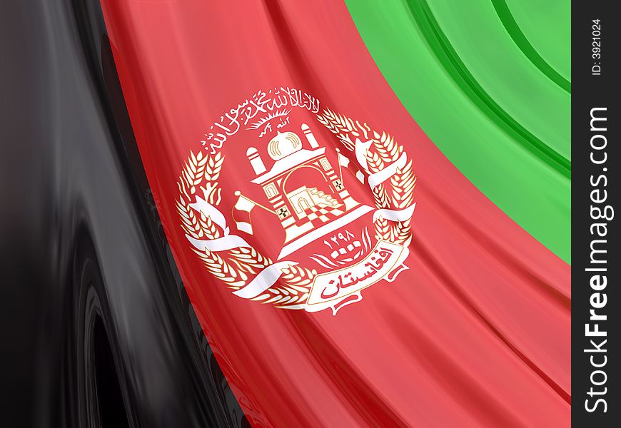 Glossy Flag Of Afghanistan