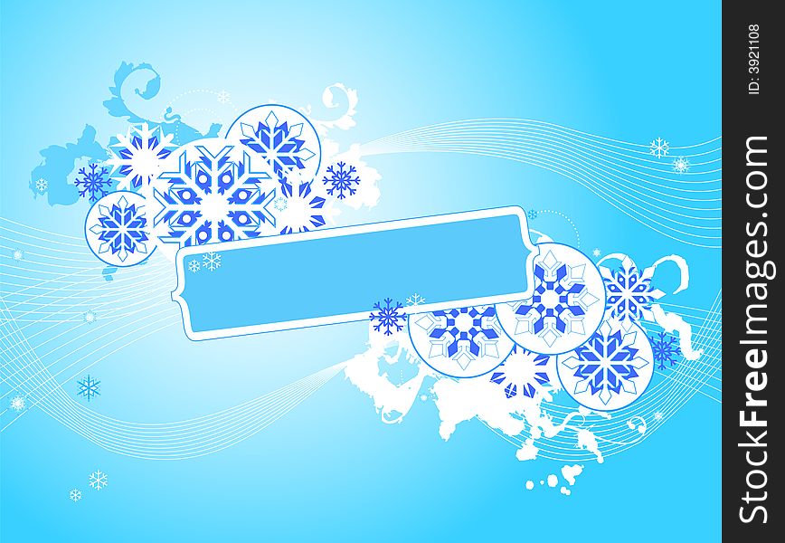 Snow flakes composition with place for your text. Snow flakes composition with place for your text