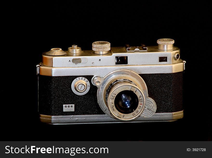 Old camera with telemeter made in France on 1950