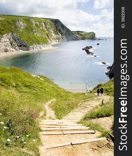 Steps To A Beautiful Bay In Dorset Coast