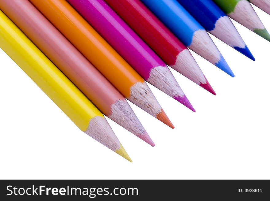 Closeup Pencils in a row