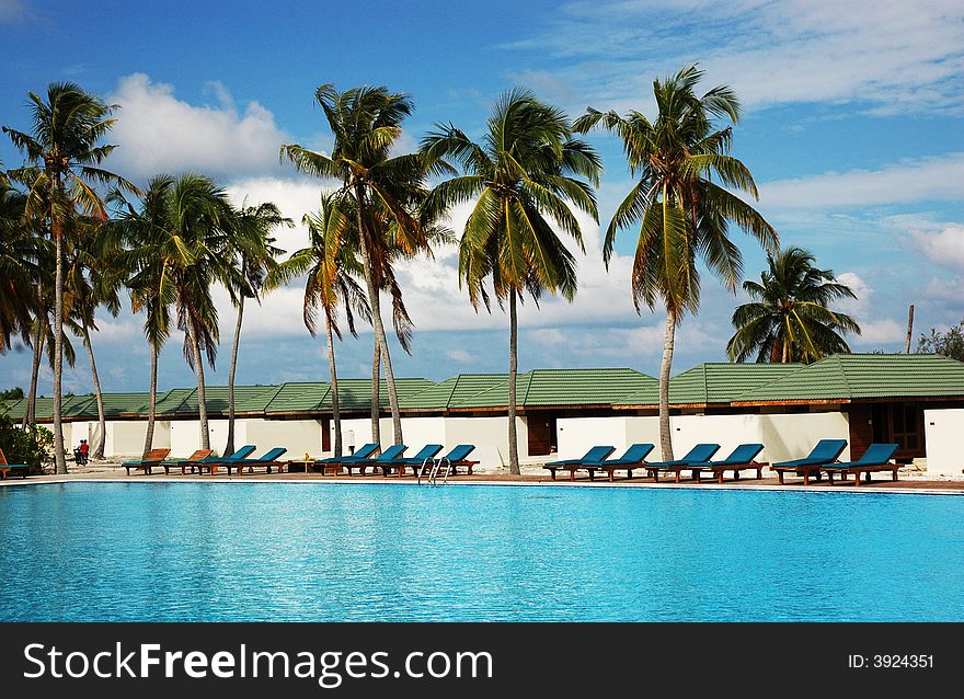 Dhoni bar swimming pool of Herethere Island Resort from S Addu. Dhoni bar swimming pool of Herethere Island Resort from S Addu.