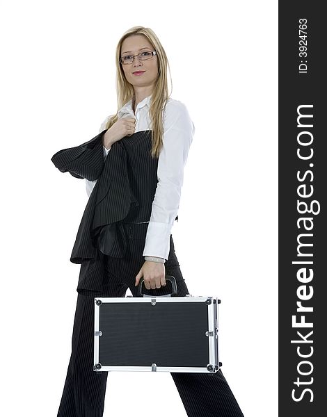 Beauty Blonde With Valise