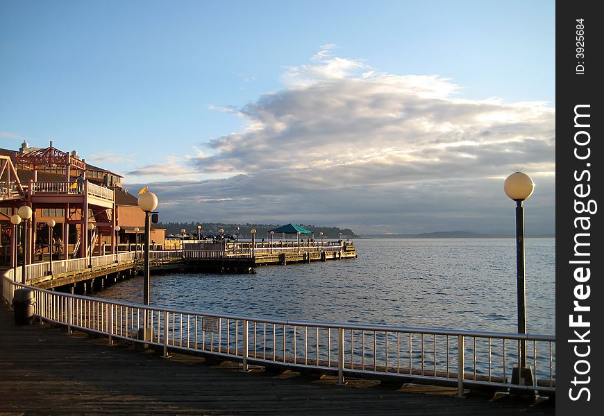 Pier at Puget Sound in Seattle