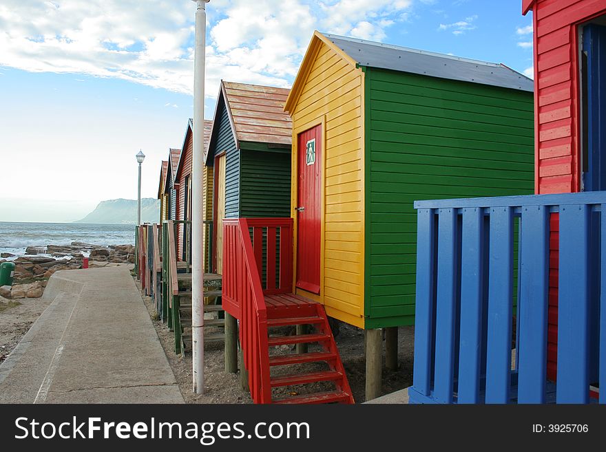 Cabins on the beach in South Africa. Cabins on the beach in South Africa.