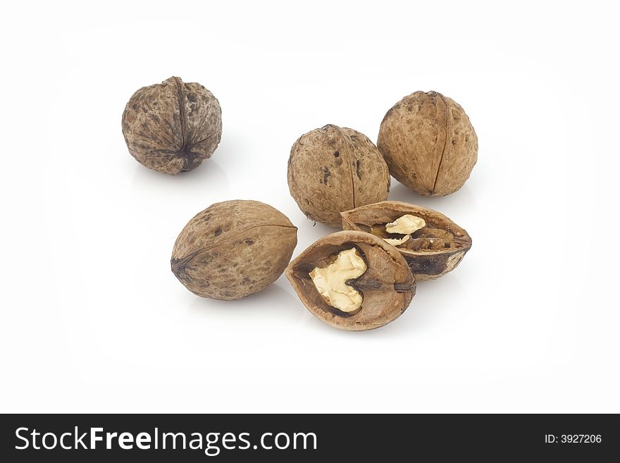 Nuts isolated on white background