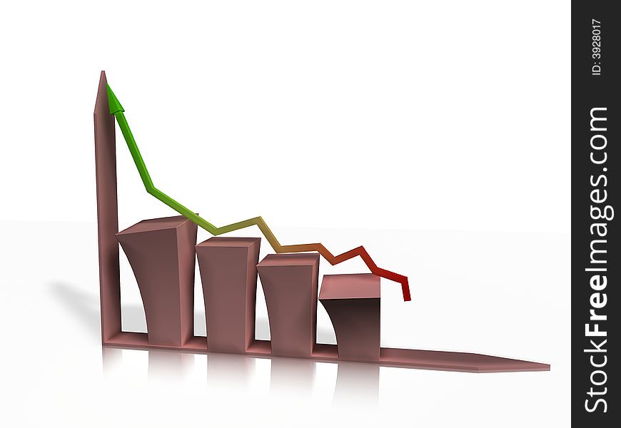 3d scene of business graphics in the manner of histograms