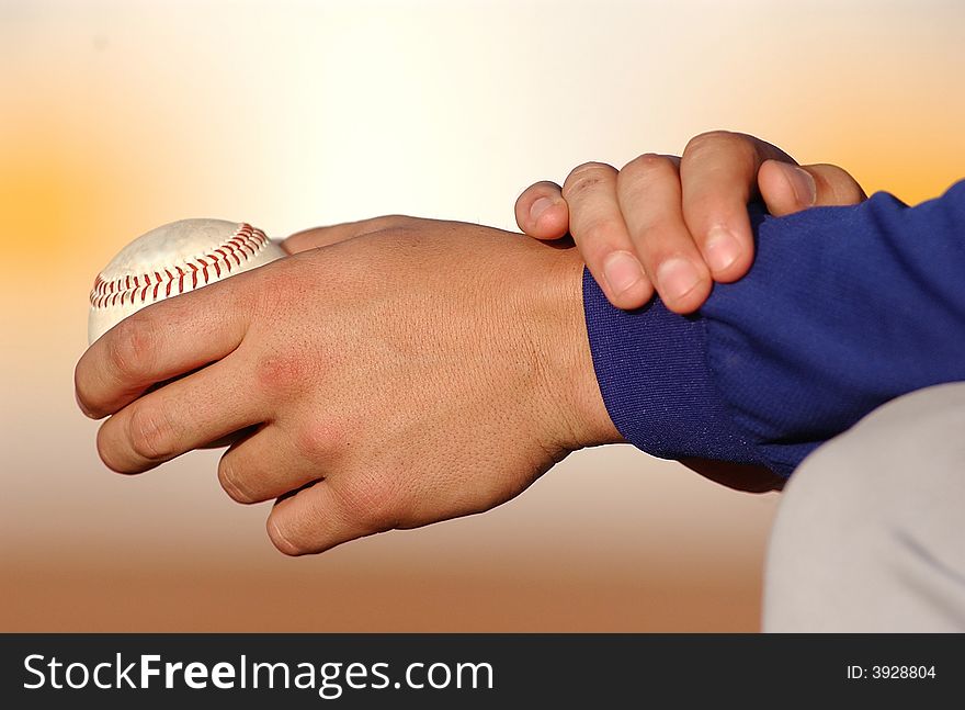 Close up of the hands a player the venezuelan profetional baseball league. Close up of the hands a player the venezuelan profetional baseball league