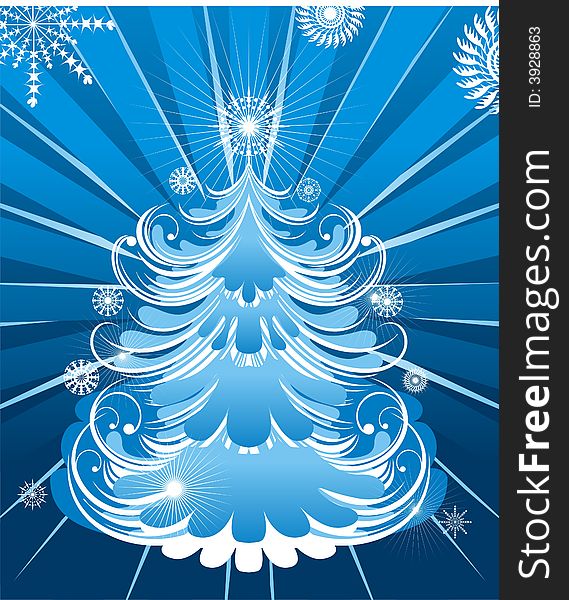 Winter design element, Christmas tree