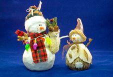 Two Toy Christmas Snowmen Stock Images Two Toy Christmas Snowmen Stock Images