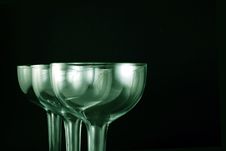 Glass Goblets On Champagne Royalty Free Stock Photo
