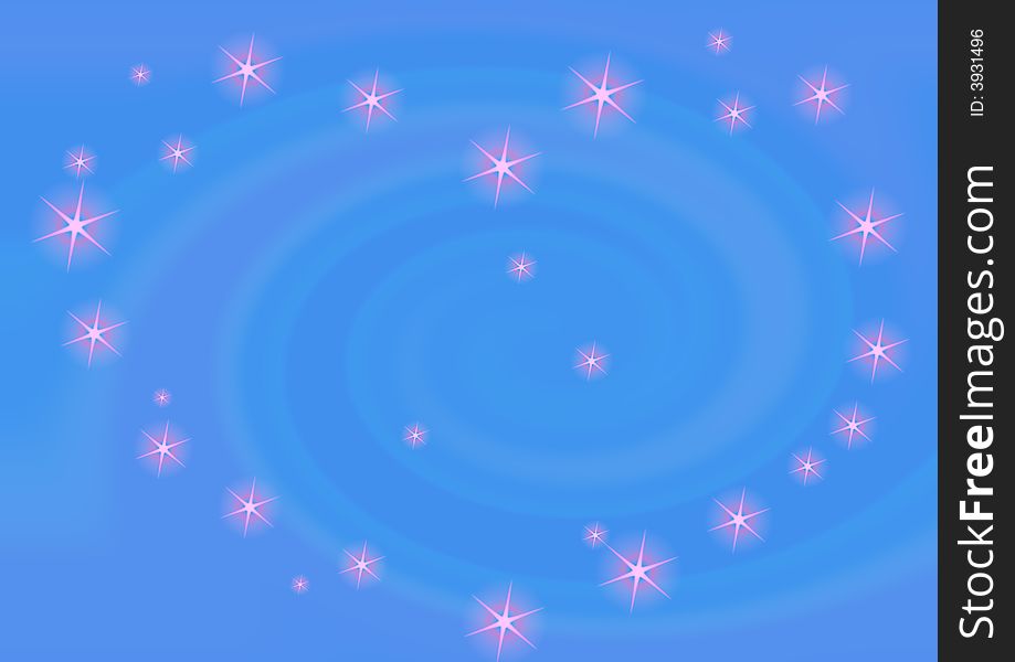 Abstract blue background with heart from stars