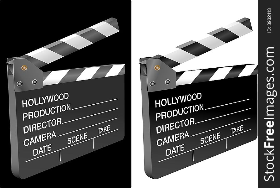 Vector illustration of the clapboard. Vector illustration of the clapboard