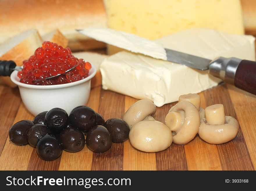 An image of bread with caviar. An image of bread with caviar