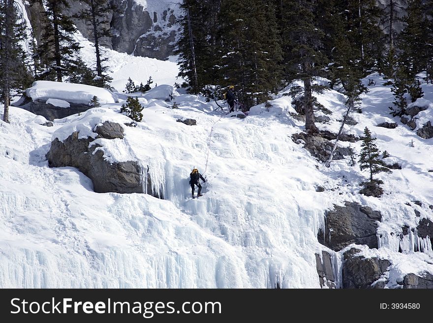 Ice climbers in Banff National Park, Alberta. Ice climbers in Banff National Park, Alberta.