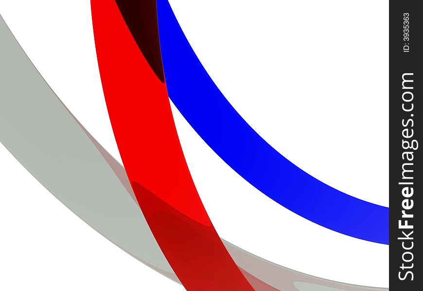 An illustration of ribbons floating on a white background.