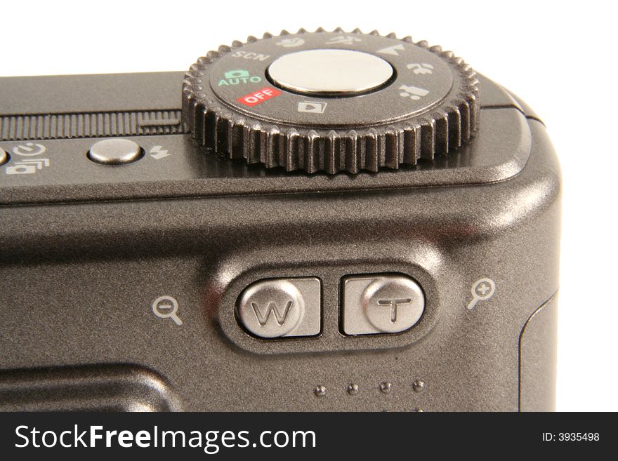 A Isolated digital camera buttons on white