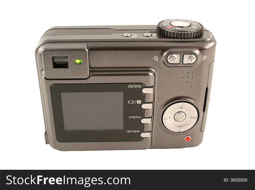 A Isolated digital camera back on white