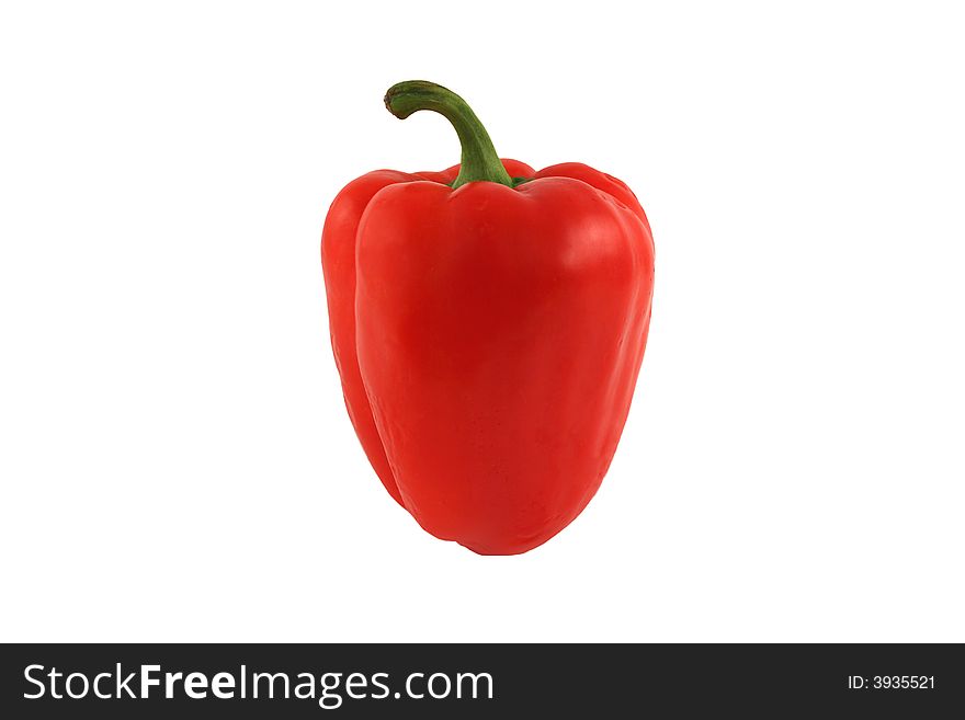 A Isolated red bell pepper on white