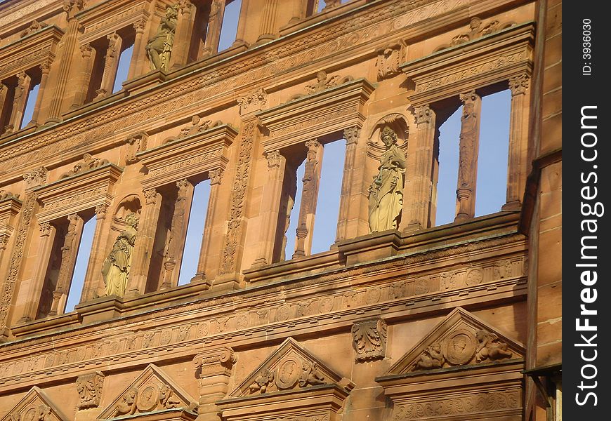 The sky coming through the architecture at heidelberg castle germany. The sky coming through the architecture at heidelberg castle germany