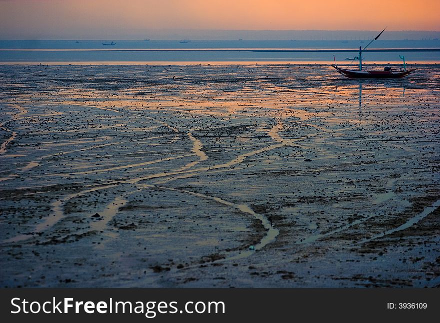 This is the sunset shot of fisherman's boats before leaving. This is the sunset shot of fisherman's boats before leaving.