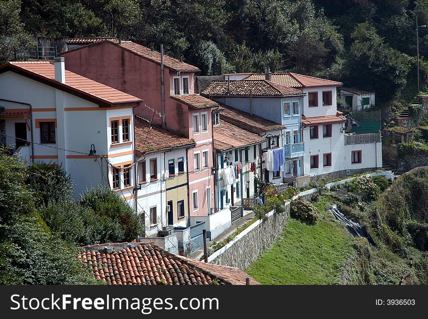 A street of an old spanish town. A street of an old spanish town