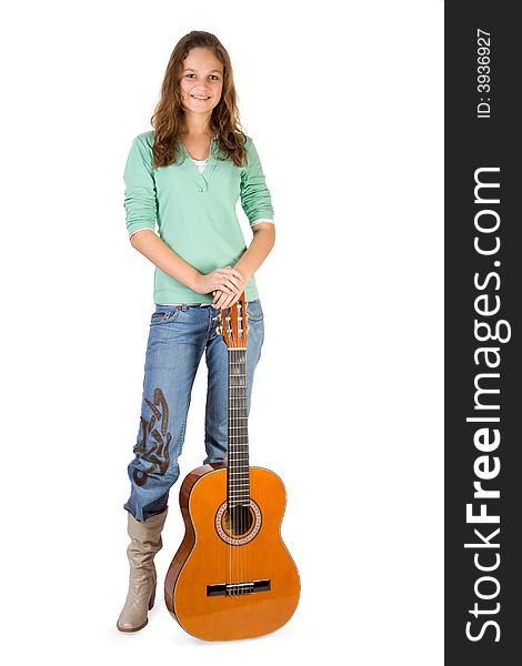 Young girl with guitar.