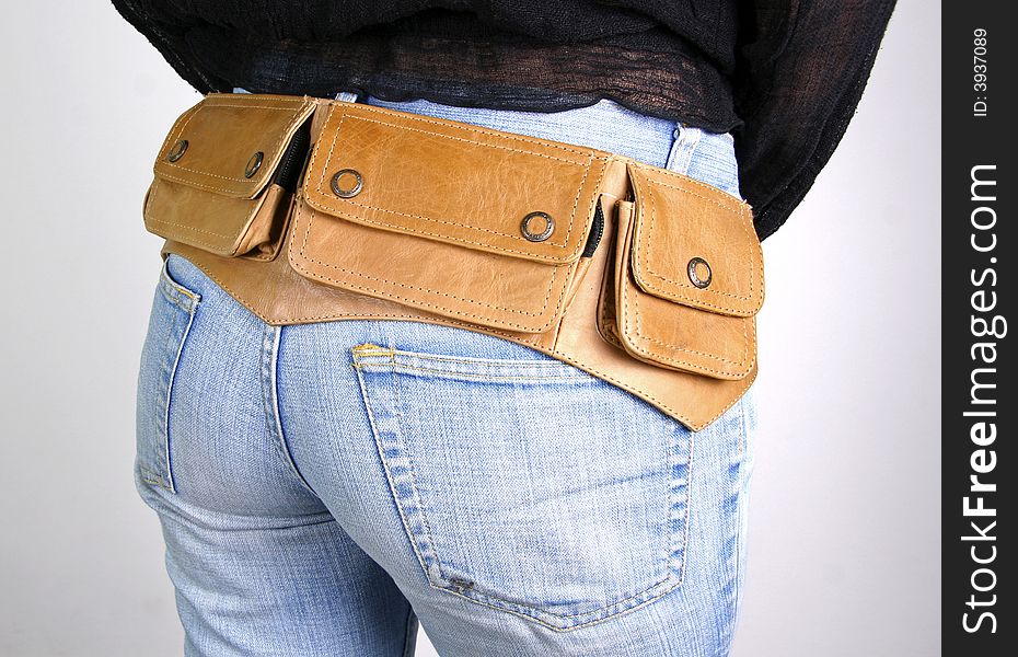 Woman  with money belt bag