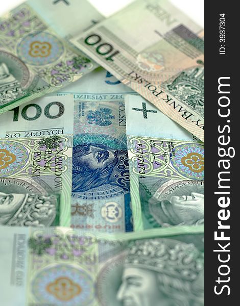 Image from business series: arrow from polish banknotes