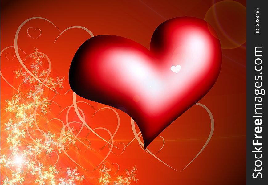 Illustration of valentine heart background