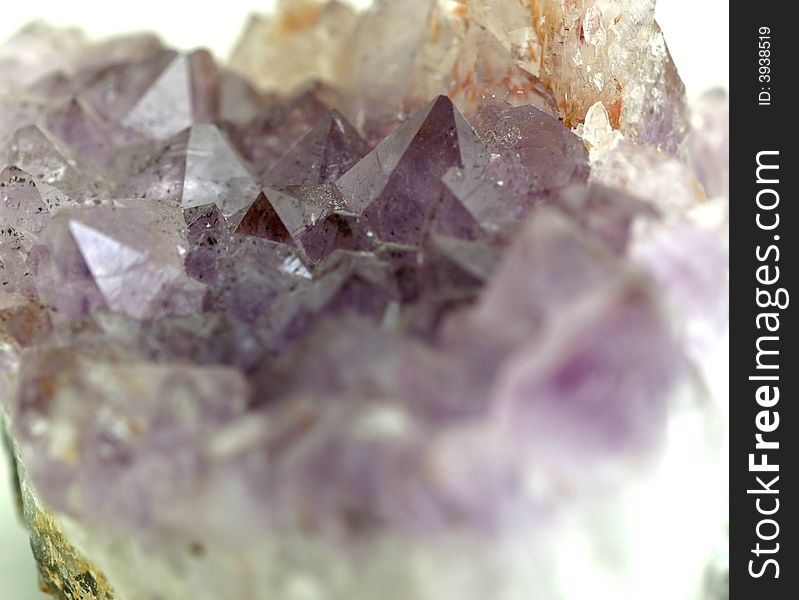 Purple and white crystal, close-up. Purple and white crystal, close-up