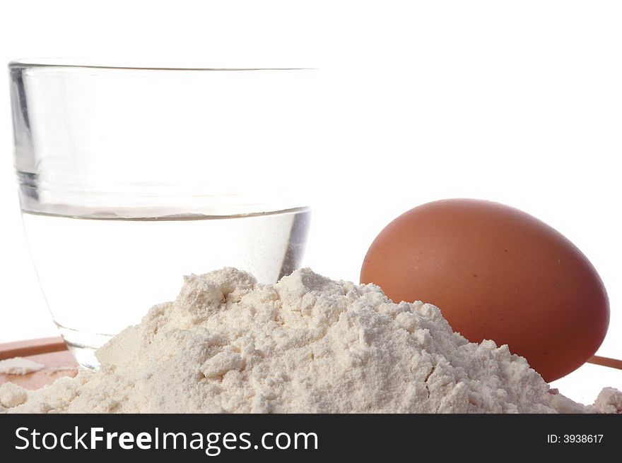 Egg, water and flour