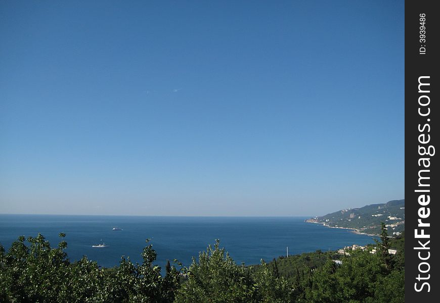 View from mountain on the city Yalta