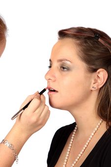 Applying Lipstick Royalty Free Stock Photos Applying Lipstick Royalty Free Stock Photos