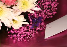 Flowers With A Card Royalty Free Stock Images Flowers With A Card Royalty Free Stock Images