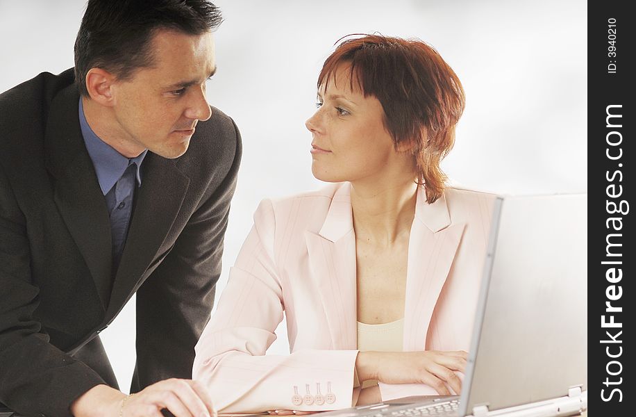 Two colleagues in an office