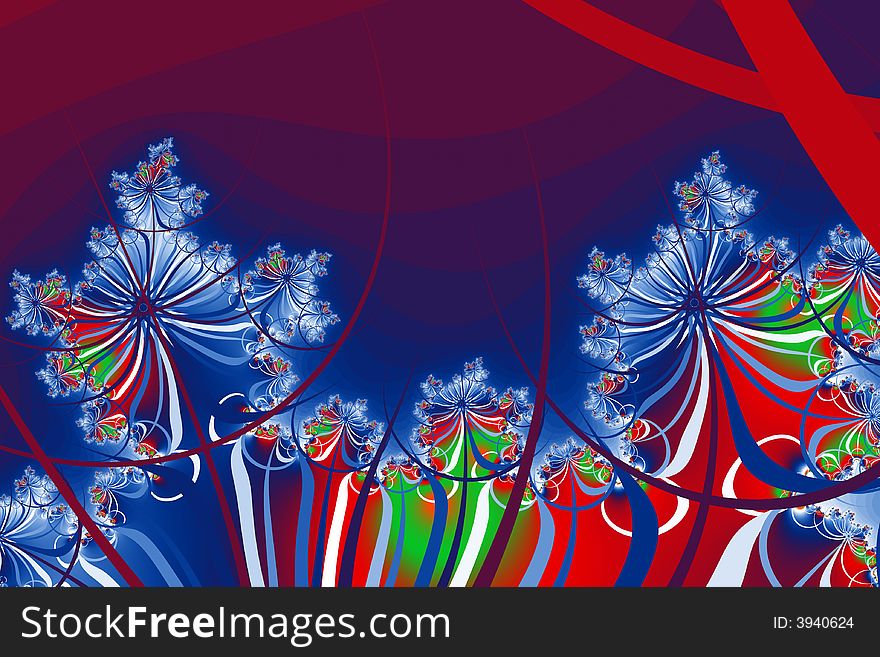 Fractal generated forrest of candy trees. Fractal generated forrest of candy trees