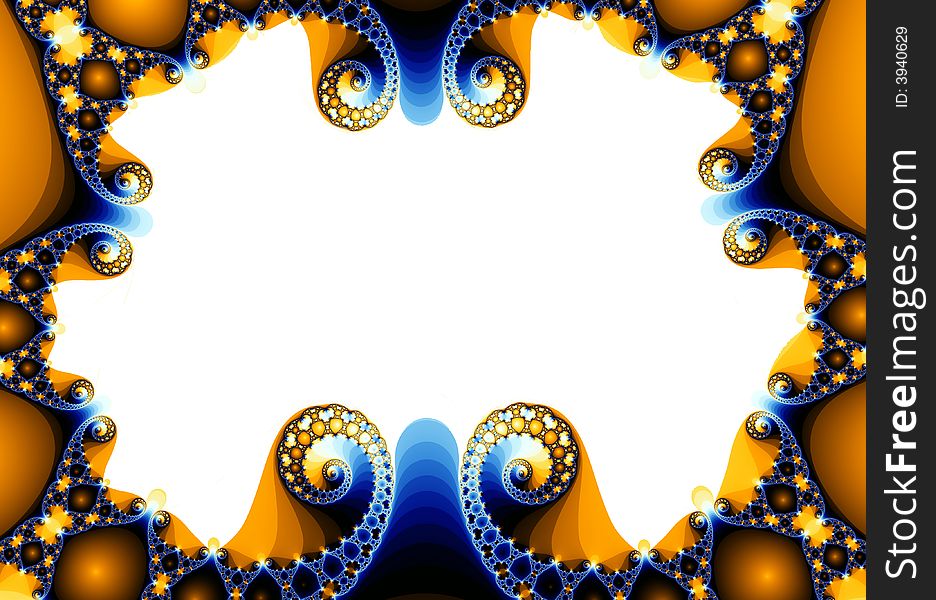 Curly frame generated by fractals. Curly frame generated by fractals