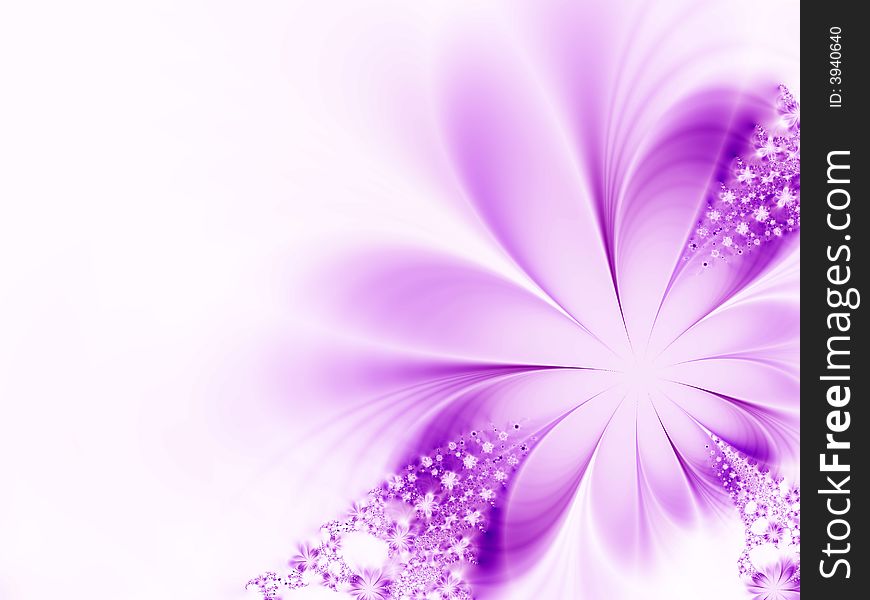 Decorative violet flower. Fractal illustration. Decorative violet flower. Fractal illustration